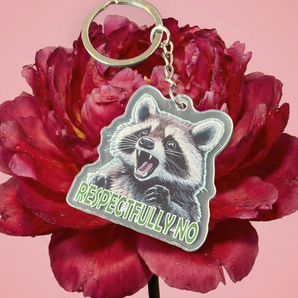 🔥RACCOON EMOTIONAL SUPPORT KEYCHAIN (RESPECTFULLY NO)
